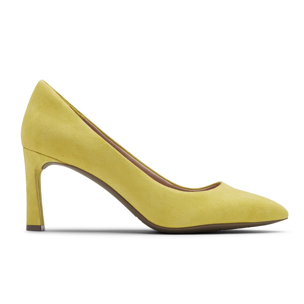 Rockport Women's Total Motion Sheehan Heel Pumps - Yellow - USA (3209JRZTE)